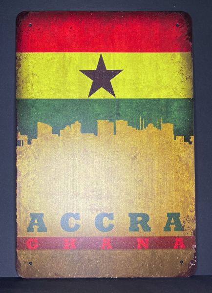 Blechschild Accra Ghana